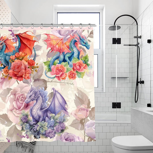 Dragon Fantasy Waterproof Shower Curtain