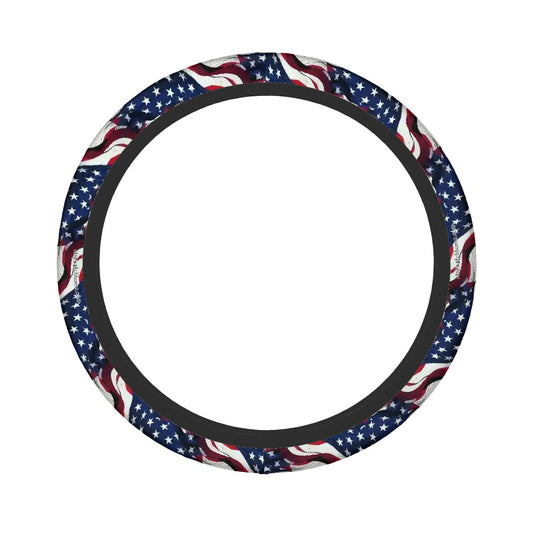American Flag, Rugged Auto Steering Wheel Cover - 15" b