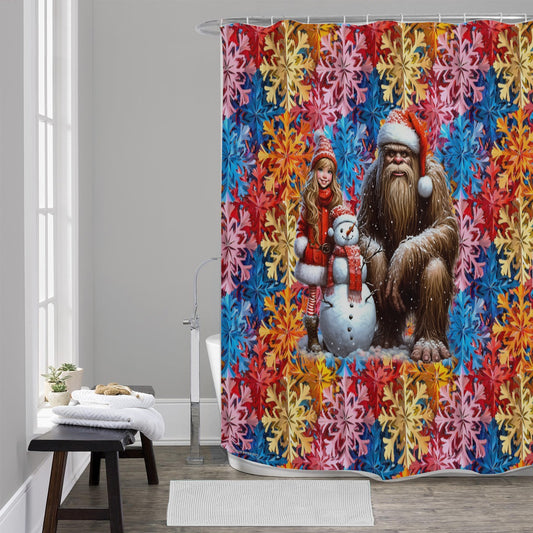 Bigfoot / Sasquatch Winter, Polyester Shower Curtain in 4 sizes