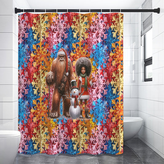 Bigfoot / Sasquatch Snowman 1, Polyester Shower Curtain in 4 sizes