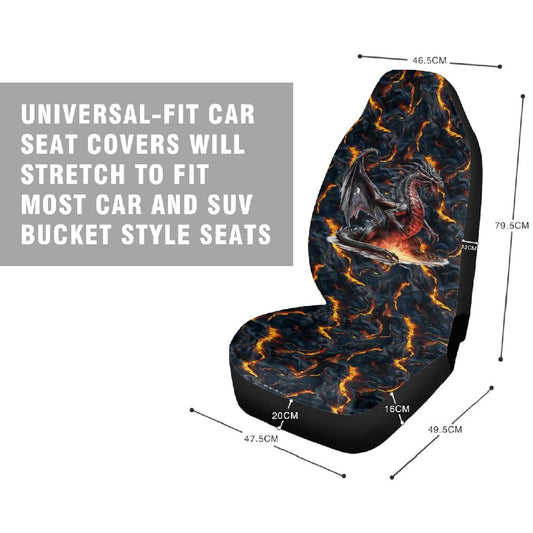 Fire Dragon on Lava, Car Seat Covers, Full 3 Piece Set