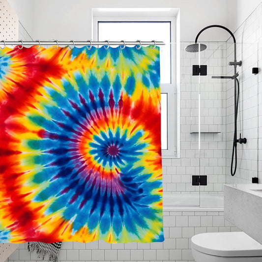19 Tie Dye Designs, Waterproof Polyester Shower Curtain – Made in the USA – 70.8x70.8”