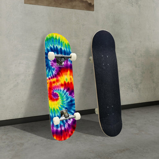 19 Tie Dye Designs, High Density 7 Layer Skateboard, Made In USA