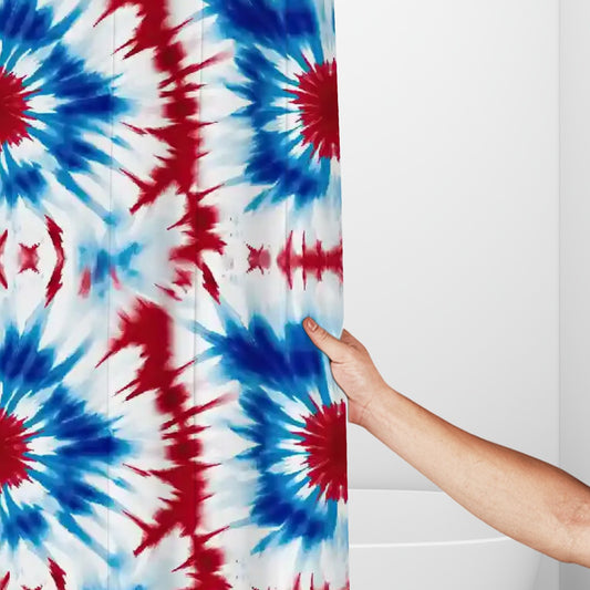 Tie Dye, Polyester Shower Curtain - 60”x72”, Hippie Shower Curtain 19 Designs