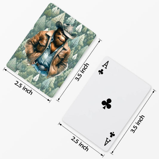 Cowboy Sasquatch, Bigfoot, Poker Playing Cards