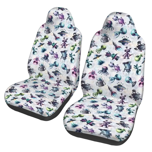 6 Alien Designs, Set of 2 Front Auto Seat Cover