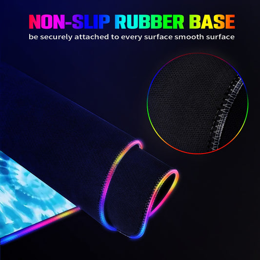 19 Tie Dye Designs, Wireless Charging Gaming Mouse Pads / Mat With Lights - 2 Sizes