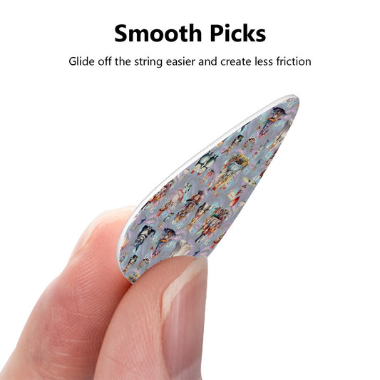 Guitar Picks, 12Pcs, Mystical Designs (20) Designs, 3 thicknesses