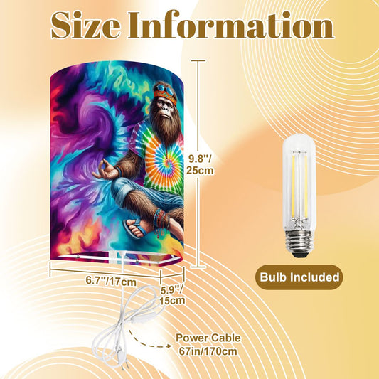 Hippie Tie Dye Yoga Bigfoot, Sasquatch, Wall Sconces, Set of 2, Plug In