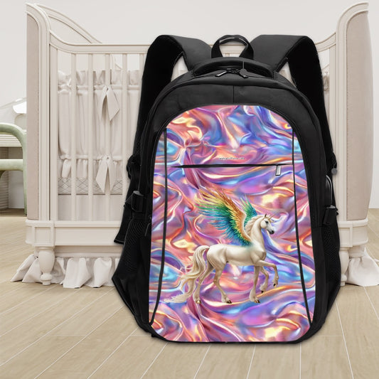 Pegicorn, Large Capacity, Oxford Travel, Laptop Bag with USB Charger