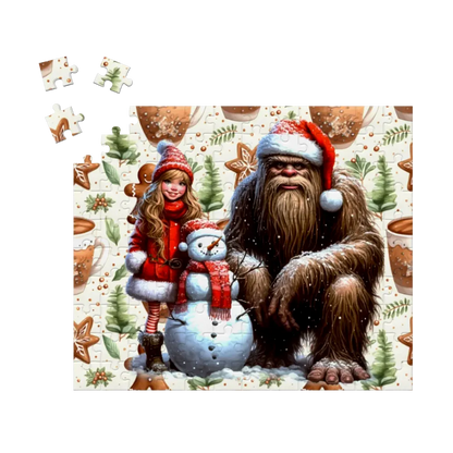 Santa Sasquatch / Bigfoot Snowman, Jigsaw Puzzles, 4 Sizes