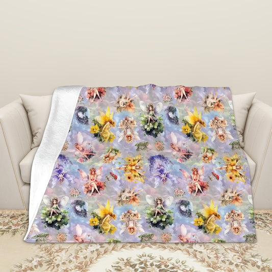 6 Fairy Designs, Soft Flannel Blanket