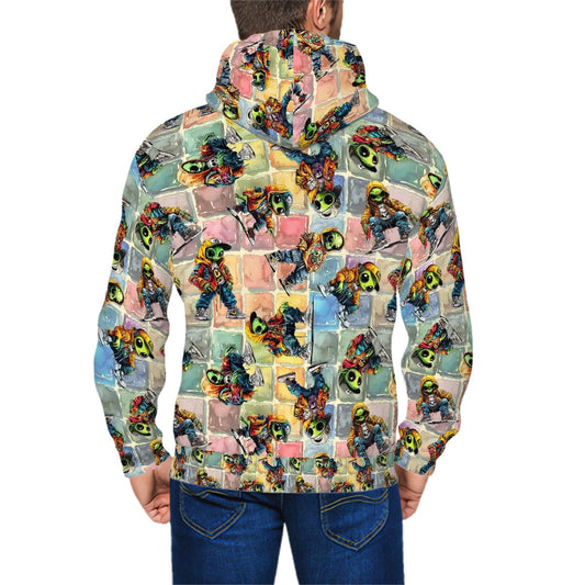 6 Awesome Alien Designs, Adult Zip Up Hoodie