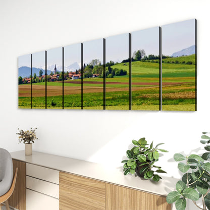 Panoramic Farm Scenery- 8 Panels Canvas Prints Wall Art