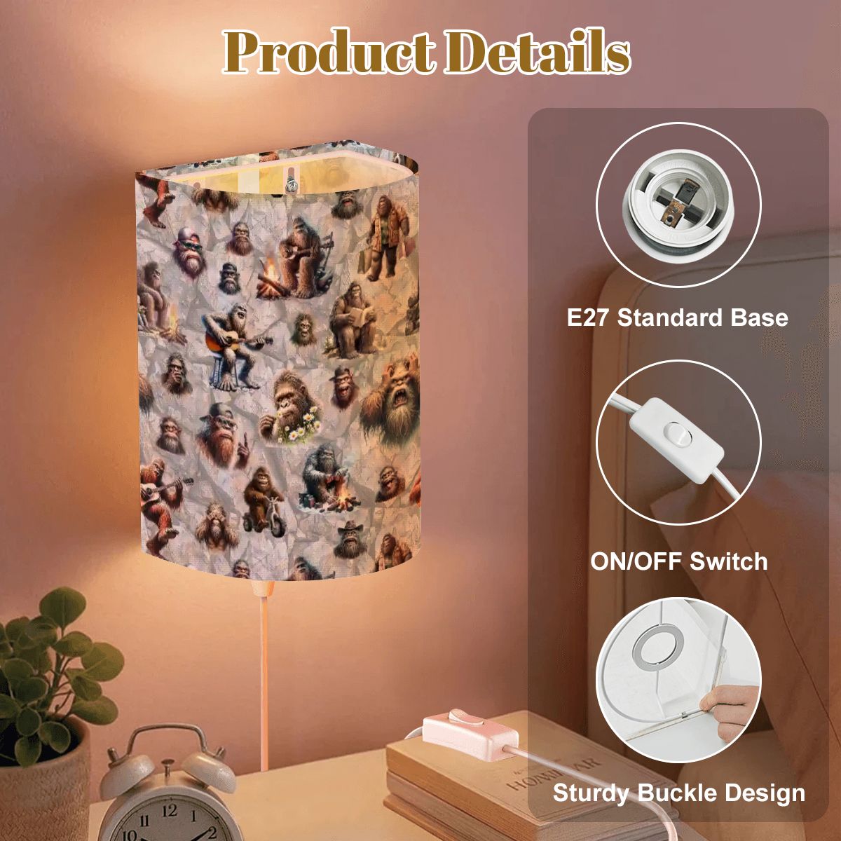 20 Bigfoot / Sasquatch Designs, Wall Sconces, Set of 2, Plug In