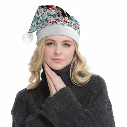 Sasquatch w/ Sexy Lady, Adult Plush Santa Hat with Light