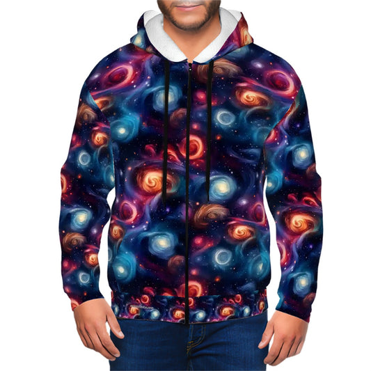 12 Galaxy Outer Space Designs, Adult Zip Up Hoodie