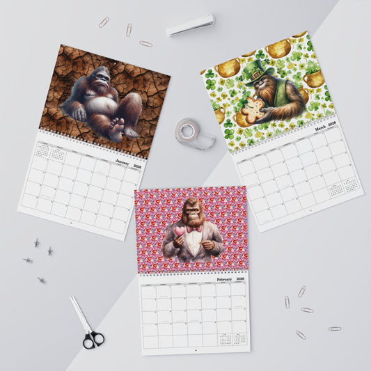 Sasquatch, Bigfoot 2026 8 x 11 inches Calendar, Home Decor, Gift for Holidays, Office Organization