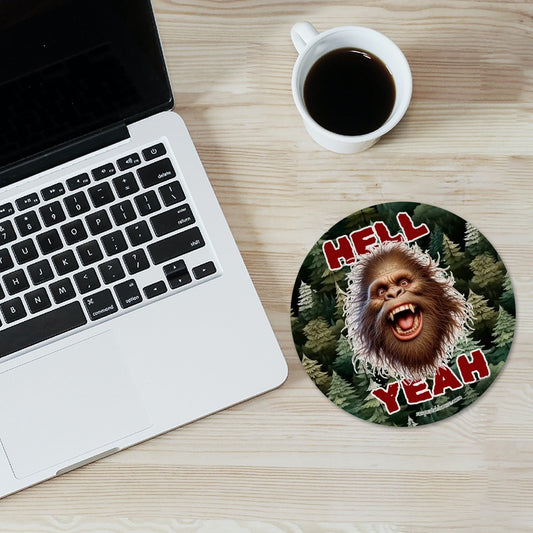 8” Round Mouse pad, Bigfoot / Sasquatch – Anti slip rubber