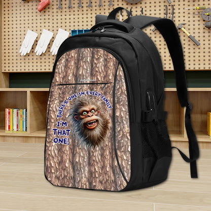 Bigfoot / Sasquatch "I'm that one.." Large Capacity, Oxford Travel, Laptop Bag with USB Charger