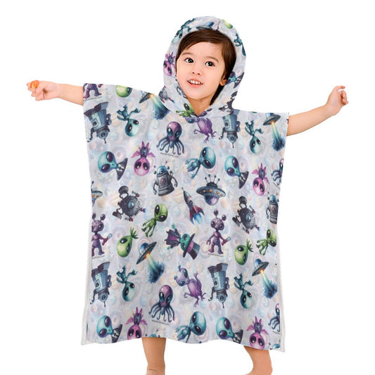 Aliens - Hooded Terry Cloth Pullover Towel for Kids, Children