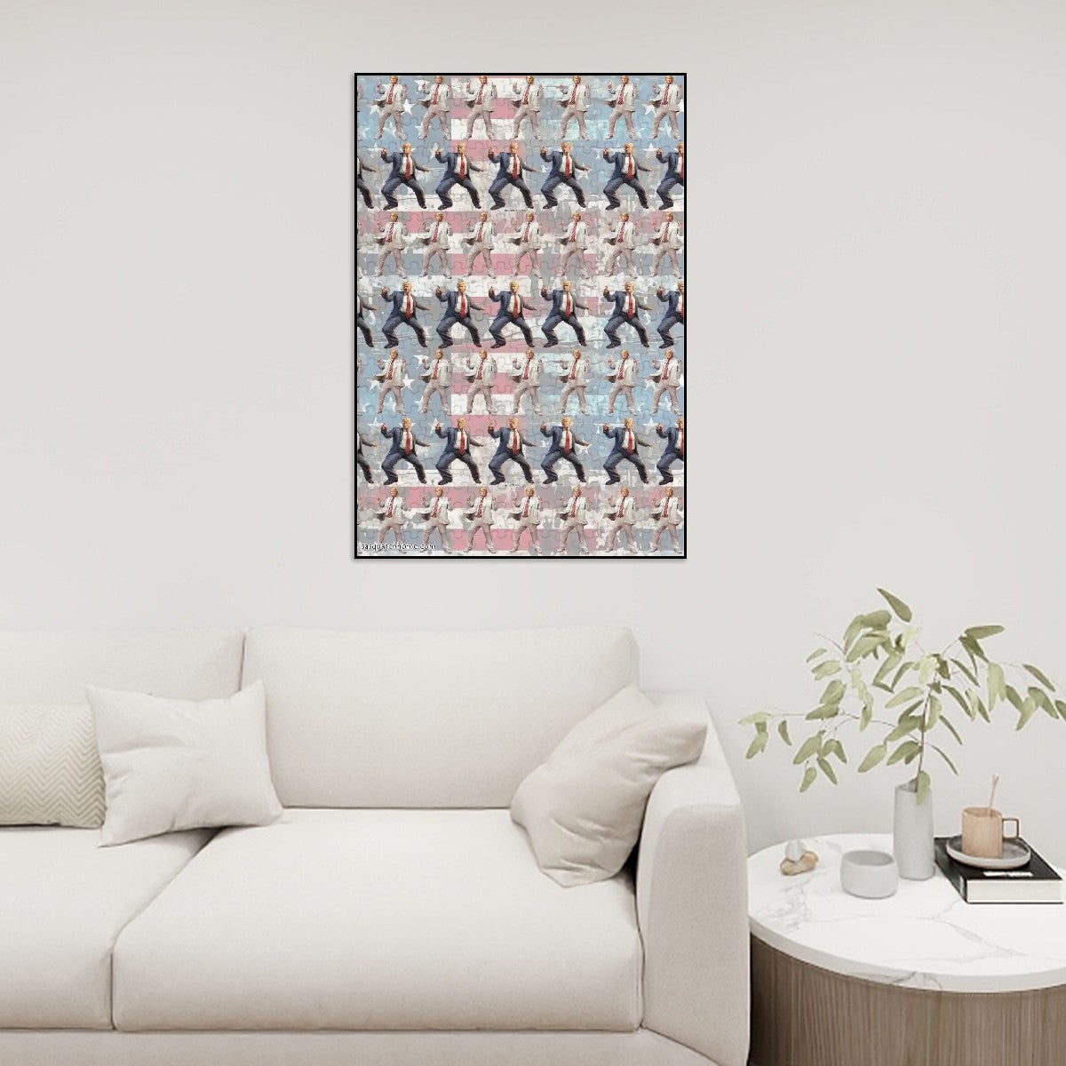 Donald Trump Dancing Over Flag- 300pc Wooden Jigsaw Puzzle