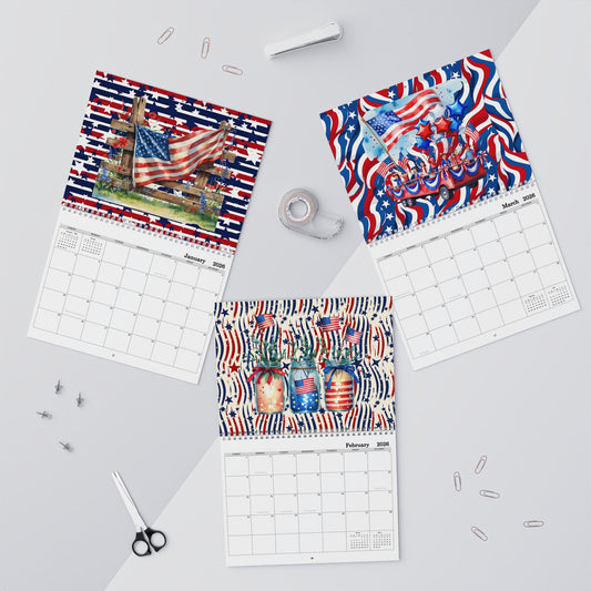 American Pride 2026 8 x 11 inches Calendar, Home Decor, Gift for Holidays, Office Organization