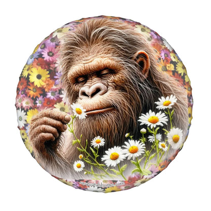 Flowers Sasquatch Bigfoot Tire Cover - Protect Your Spare with Style