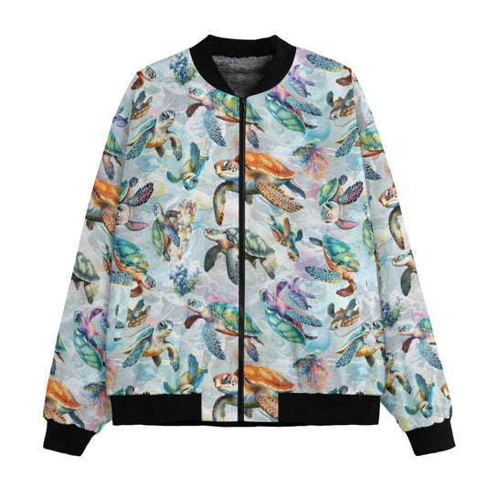 10 Animal Designs Polyester Fleece Bomber Jacket / Zipper Closure