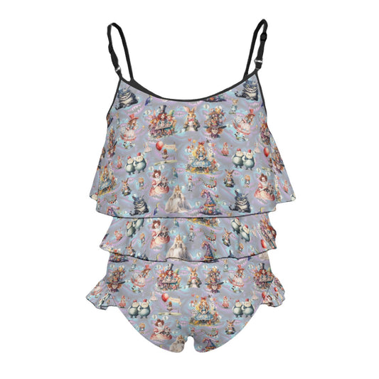 20 Awesome Designs, Children's 2 piece Ruffle Swimsuit, Girl's Bikini - Misc Designs 1