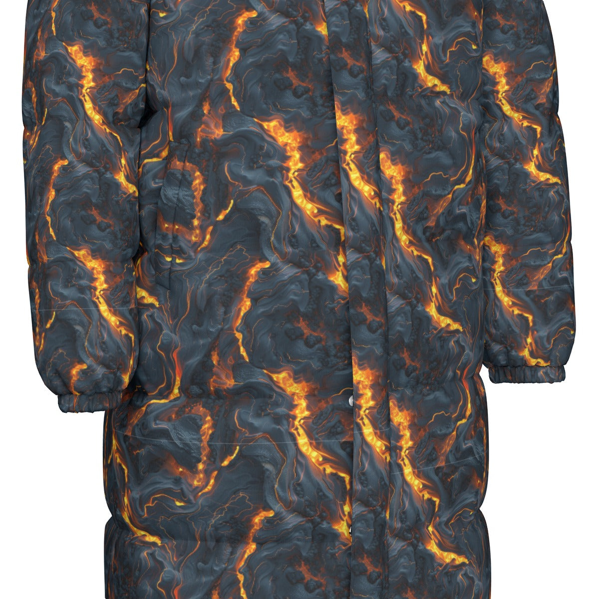 Dragon on Lava, Long Down Jacket / Coat