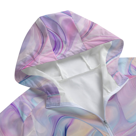 Fairy on Pastel, Adult Windbreaker Long Jacket