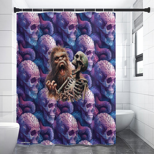 Bigfoot / Sasquatch & Skulls, Polyester Shower Curtain in 4 sizes