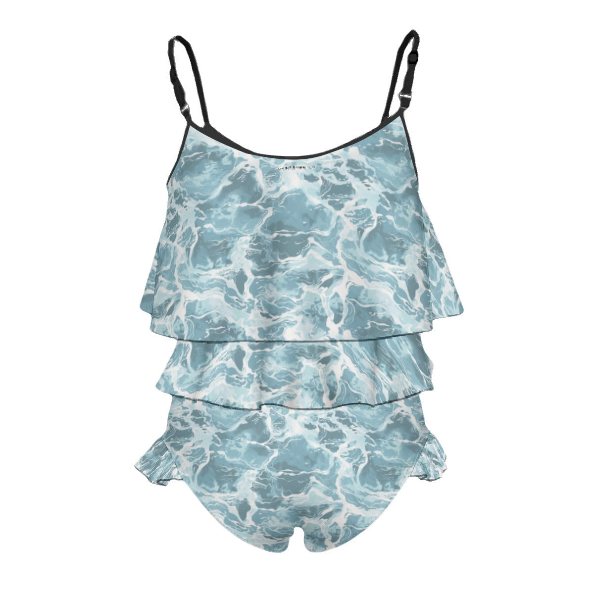 Children's 2 piece Ruffle Swimsuit, Girl's Bikini- Bigfoot, Sasquatch Painting