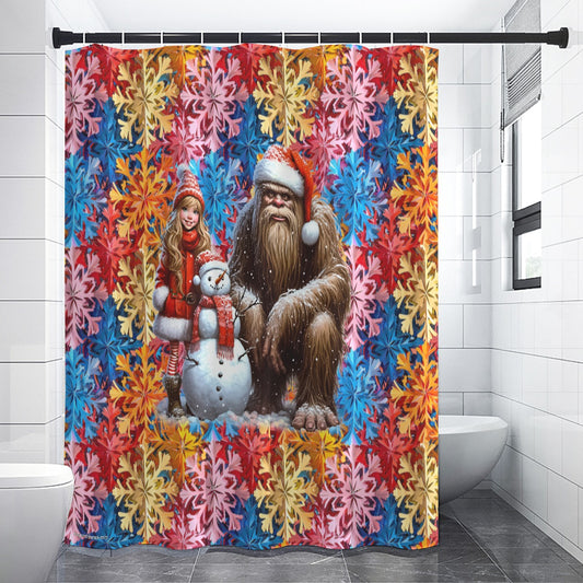 Bigfoot / Sasquatch Winter, Polyester Shower Curtain in 4 sizes