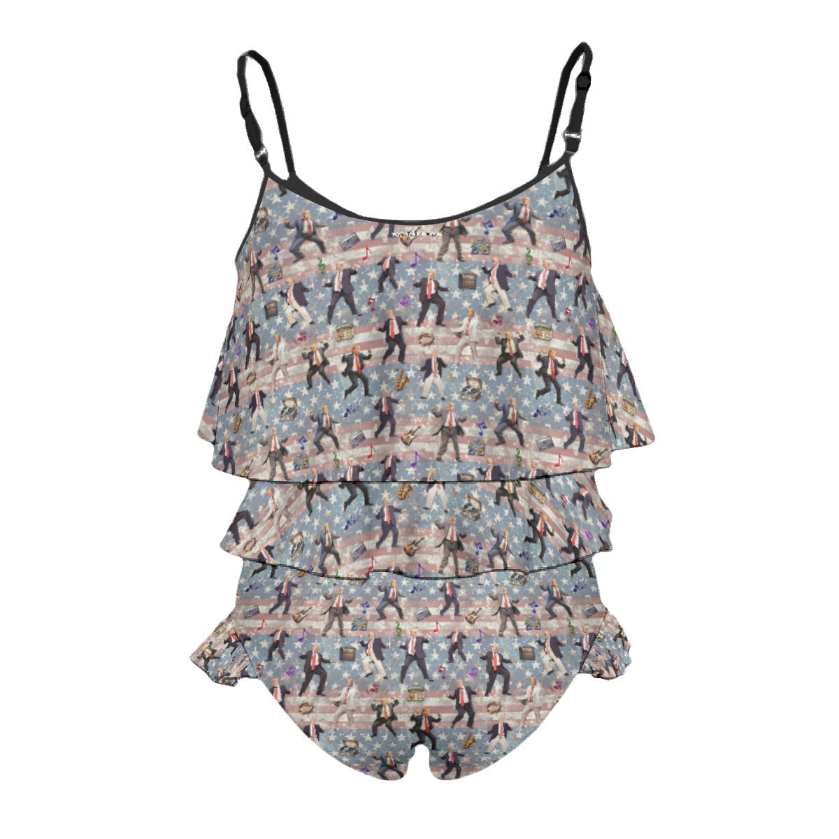 20 Donald Trump Designs-Children's 2 piece Ruffle Swimsuit, Girl's Bikini -