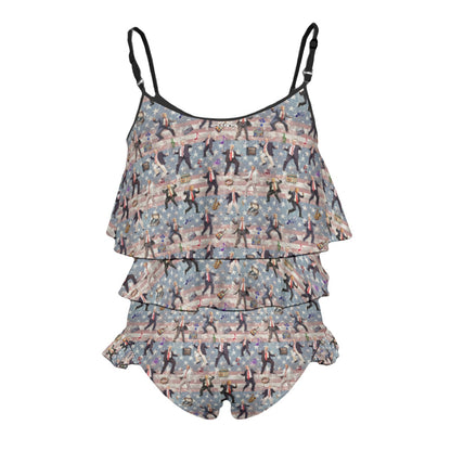 20 Donald Trump Designs-Children's 2 piece Ruffle Swimsuit, Girl's Bikini -