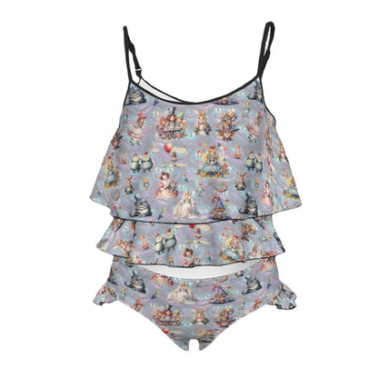 20 Awesome Designs, Children's 2 piece Ruffle Swimsuit, Girl's Bikini - Misc Designs 1