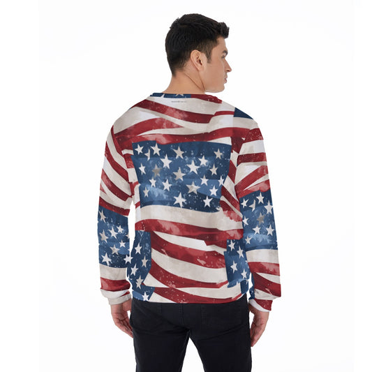 Patriot Bigfoot Sasquatch, Men’s Polyester Thickened Sweater