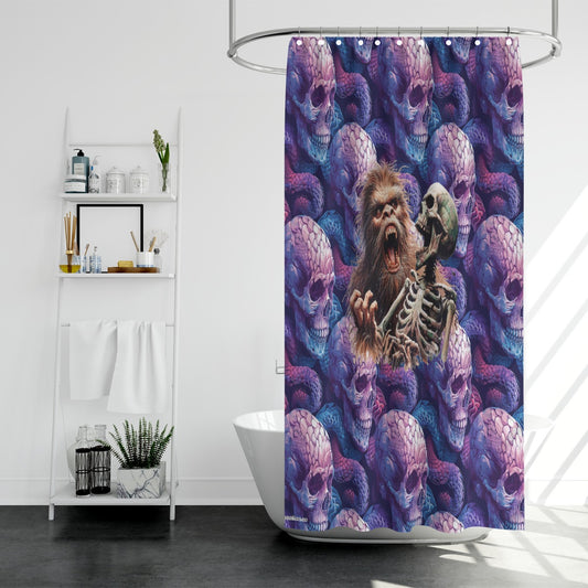 Bigfoot / Sasquatch & Skulls, Polyester Shower Curtain in 4 sizes