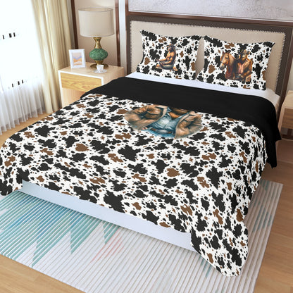 Cowboy Sasquatch Bigfoot, Three Piece Duvet Bedding Set