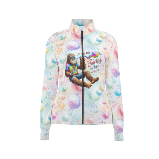 Bigfoot / Sasquatch Blowing Bubbles, Women’s Long Sleeve Thumbhole Jacket