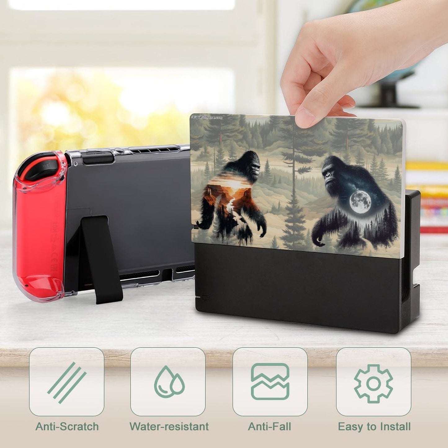 Sasquatch "night and Day" Nintendo Switch Dock Station Cover