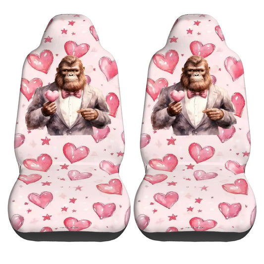 Valentine Bigfoot / Sasquatch, Set of 2 Front Auto Seat Cover