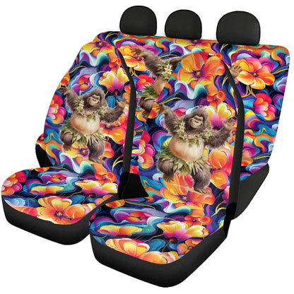 Hawaiian Bigfoot Sasquatch Dancing, Full Set of Car Seat Covers- 3