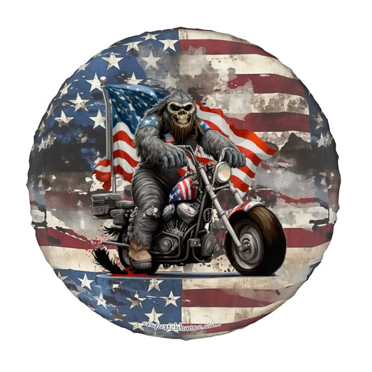 Motorcycle Sasquatch Bigfoot Tire Cover - Protect Your Spare with Style