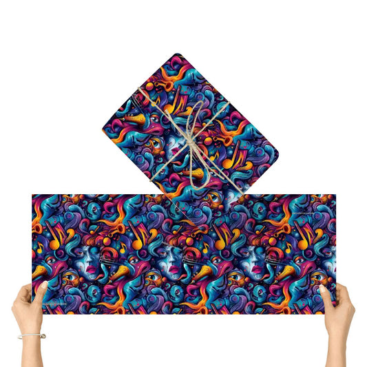 Psychedelic, 3 Pack Gift Wrapping Paper Sheets