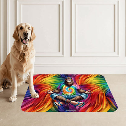 Zen Bigfoot / Sasquatch, Yoga, Waterproof Pet Food Mat