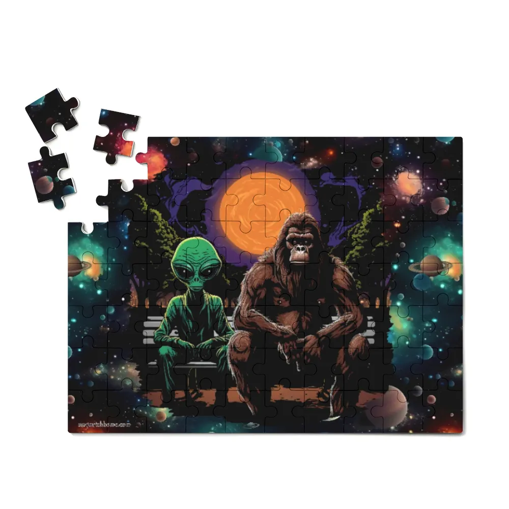 Bigfoot / Sasquatch & Alien, Jigsaw Puzzles, 4 Sizes