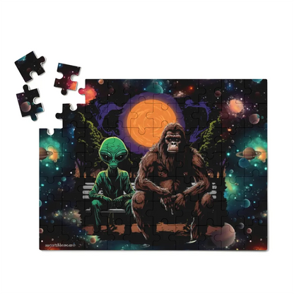 Bigfoot / Sasquatch & Alien, Jigsaw Puzzles, 4 Sizes